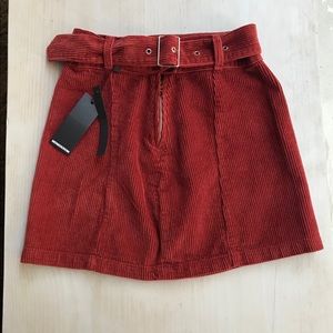 NWT Momokrom Cord Buckle Mini Skirt UK 8/ US 4
